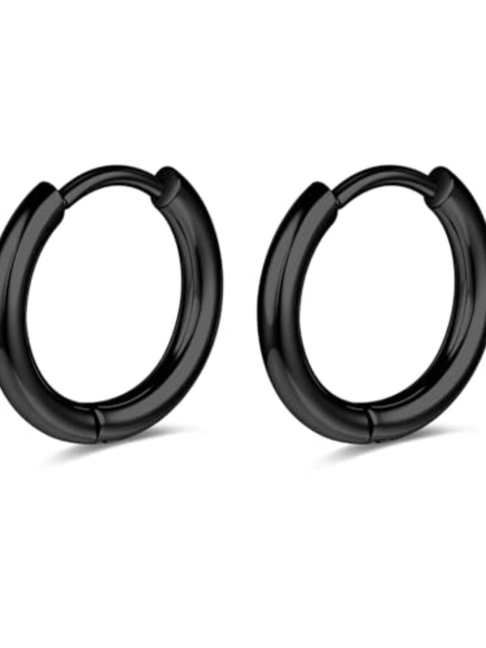 New - Titanium Black/Steel Gray/Gold Hoop Earrings 18G Small Huggie Hoop Earring